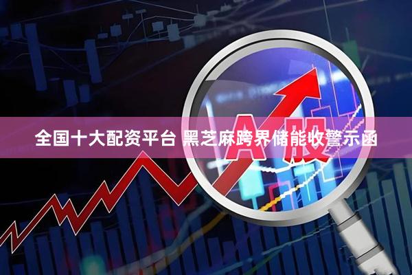 全国十大配资平台 黑芝麻跨界储能收警示函