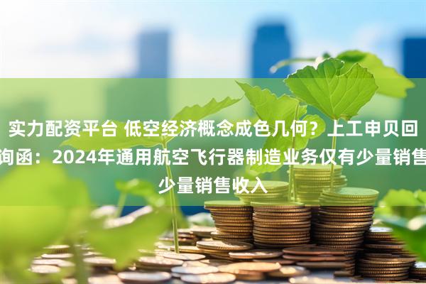 实力配资平台 低空经济概念成色几何？上工申贝回复问询函：2024年通用航空飞行器制造业务仅有少量销售收入
