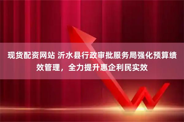 现货配资网站 沂水县行政审批服务局强化预算绩效管理，全力提升惠企利民实效